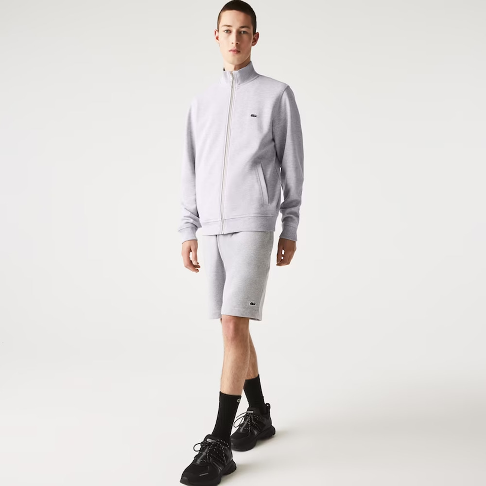 Lacoste Men s Zippered Stand-Up Collar Piqué Fleece Jacket Size S - Picture 3 of 9